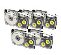 5 Cassettes XR-9WE XR-9WE1 nero su bianco 9mm x 8m Nastri compatibili per Etichettatrice Casio KL-60 KL-100 KL-120 KL-200 KL-300 KL-750 KL-780 KL-820 KL-2000 KL-7000 KL-7200 KL-8100 KL-8200 CW-L300