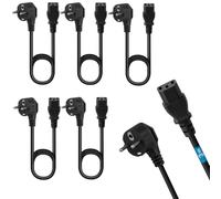5 cavi cavi cavi di alimentazione 3 m per dispositivi spina CEE 7/7 Schuko a IEC 320 C13, per PC, monitor, TV, schermo del computer, videoproiettore, elettrodomestici