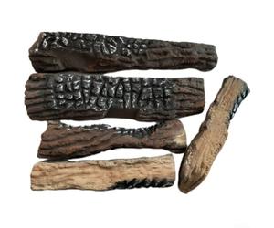 5 ceppi artificiali per caminetti a bioetanolo e caminetti a gas realizzati con ossido di magnesio resistente al calore e finitura legno naturale