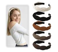 5 cerchietti per capelli da donna, colore nero, Invisibobble, cerchietto intrecciato, fascia per capelli da donna