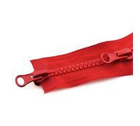 5# Cerniera aperta a doppio cursore Lunghezza Cerniera in resina Cerniera per piumino Soprabito Cerniera Accessori per abbigliamento,Rosso,80cm