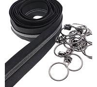 5# Cerniere per denti a spirale in nylon metallizzato nichel nero Nastro da 9.1m con 25 pezzi cursori in nichel nero per cucito fai-da-te Borsa artigianale Leekayer