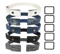 5 cinture elastiche invisibili senza fibbia, senza fibbia, resistenti, elastiche, per jeans e pantaloni, cintura elastica regolabile per uomo e donna, multicolore, Taglia unica