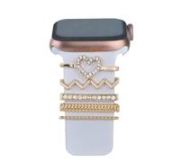 5 ciondoli per Apple Watch, charm per Apple Watch, per ogni occasione, come feste, riunioni, adatti per la maggior parte dei cinturini intelligenti, M, Sintetico., sintetico.