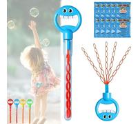 5 Claw Smiley Bubble Stick, Magical 5-Claw Smiley Bubble Stick, With Bubbles Refill,For Summer Toy Party Favor (BLUE)