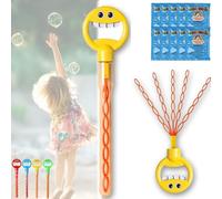 5 Claw Smiley Bubble Stick, Magical 5-Claw Smiley Bubble Stick, With Bubbles Refill,For Summer Toy Party Favor (YELLOW)