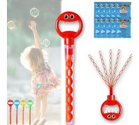 5 Claw Smiley Bubble Stick, Magical 5-Claw Smiley Bubble Stick, With Bubbles Refill,For Summer Toy Party Favor (RED)