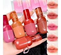 5 colori Cute Lip Glaze Liquido Rossetto Lucido Idratante Lucidalabbra Balsamo Idratante Lip Balm, Smooth Nourishing Lip Care Lip Tint with Gift Box