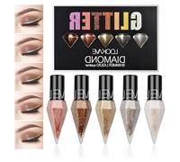 5 Colori Glitter Eyeliner Liquido, Diamante Scintillante Eyeliner, Set Impermeabile Eyeliner Set Impermeabile Lunga Tenuta per Festival Festa Trucco (A)