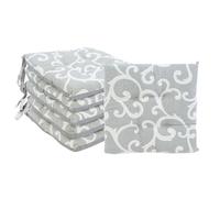 [5 COLORI] Set 6 Cuscini Sedie 40x40 a 4 Punti Laccetti Coprisedia Imbottito 022