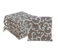 [5 COLORI] Set 6 Cuscini Sedie 40x40 a 4 Punti Laccetti Coprisedia Imbottito 022