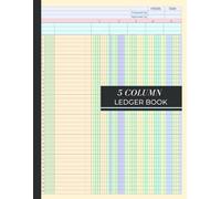 5 Column Ledger Book: Colorful Accounting & Bookkeeping Notebook |Columnar Analysis Account Pad for Small Businesses | 8.5 x 11 Inches, 80 Pages