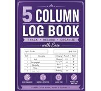 5 Column Multipurpose Logbook: Simple Multipurpose Daily Tracker for Expenses, Inventory, Tasks, Mileage & More. An Organized Record Book for Work, Home & Business