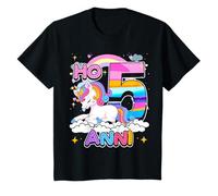 5 Compleanno Bambina Unicorno, Ho 5 Anni Bimba Maglietta