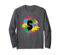5° Compleanno Spruzzi di vernice colorata 5 Regalo di cinque Maglia a Manica