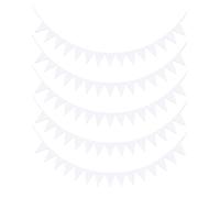 5 confezioni di bandierine bianche per treno triangolare, 15 m, bandierine, bandierine, decorazione per feste di nozze