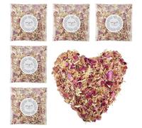 5 Confezioni di Coriandoli Matrimonio, Coriandoli di Petali di Fiori Naturali, Fiori di Rosa Biodegradabili, Lancia Petali Secchi Petali di Rosa per Pediluvio Nozze, Decorazione della Festa Nuziale