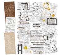 5 confezioni di frammenti estetici, adesivi per spartiti musicali, strisce di pellicola, graffiti, con testo di lettere retrò, note antiche, carta decorativa per la creazione di collage (Adam)