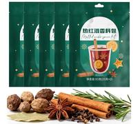5 Confezioni di Kit di Spezie per vin Brulé con Cannella, Chiodi di Garofano e Anice Stellato, per Sidro di Mele, vin Brulé, vin Brulé, Bevanda Calda per le Feste