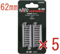 5 confezioni Kato 20-040 scala N UniTrack 62 mm 2 7/16 binario dritto 4 pezzi