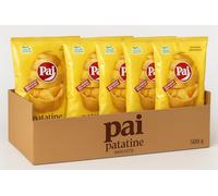 5 Confezioni Patatine Maxi Fette 500g - Chips Croccanti e Trasparenti, Solo 3 Ingredienti Naturali, Senza Glutine e Conservanti, Perfette per Aperitivi e Snack - Totale 2,5 kg