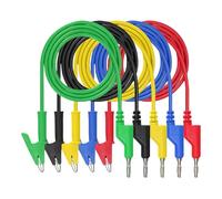 5 connettori a banana in ottone da 4 mm, cavi di prova, connettori a banana colorati per una trasmissione rapida dei segnali e un facile collegamento, connettore sperimentale per dispositivi