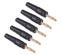 5 Connettori a Banana Test Nero 2mm Dorati Placcati Switch Electronics
