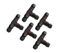 5 connettori a T a 3 pin, affidabili, perfetti per collegamenti via cavo esterni impermeabili