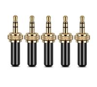 5 connettori jack stereo da 3,5 mm con vite di bloccaggio, mini connettore jack da 3,5 mm