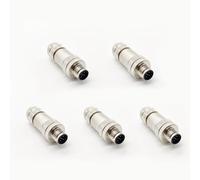 5 connettori maschio M12 a 5 pin, connettore circolare per assemblaggio sul campo IP67, adattatore di tipo dritto con schermatura in metallo, 60 V, 4 A, connettore AC/DC per PG7/PG9