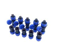 5 connettori per aeronautica SP17 2 poli, IP68 2 pin, spina aviazione senza saldatura, spina impermeabile per lampade esterne, 500 V 10 A (14 AWG cavo a vite crimpatura)
