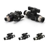 5 connettori pneumatici, valvola pneumatica da 10 mm, con attacco rapido, valvola di regolazione del flusso d'aria per tubi d'aria