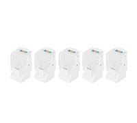5 connettori telefonici RJ12, spina modulare, modulo a 4 , informazioni: componente elettronico, presa singola CAT3
