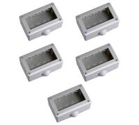 5 Contenitori grigi da parete per moduli, compatibile con BTicino Matix, 4 moduli, da interno, Scatola per impianto elettrico, tecnopolimero ad alta resistenza, per pulsanti, prese, interruttori