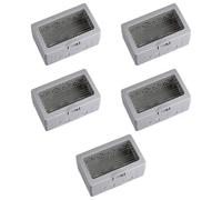 5 Contenitori grigi da parete per moduli, compatibile con BTicino Matix, 4 moduli, IP55 da esterno, Scatola per impianto elettrico, tecnopolimero ad alta resistenza, per pulsanti, prese, interruttori