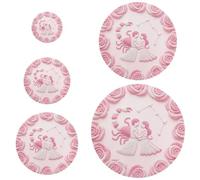 5 coperchi riutilizzabili in 5 dimensioni per ciotole, pane, lievitazione di cibo, frutta, cibo, avanzi, impasto, pane, fiori, motivo costellazione, rosa