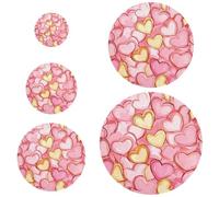 5 coperture elastiche per ciotole di San Valentino in stile cartone animato dorato rosa amore riutilizzabili in 5 dimensioni coperchi per pane lievitazione naturale coperchi per alimenti macedonia di