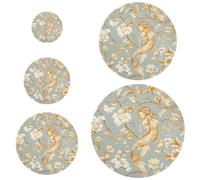 5 coperture elastiche per ciotole William Morris, in stile sirena, calendula, 5 dimensioni, per alimenti, frutta, insalata, ecologiche