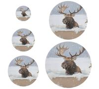 5 coperture elastiche riutilizzabili elastiche in 5 dimensioni coperture per ciotole per pane lievitazione naturale coperchi per una freschezza di lunga durata Carino inverno vasca da bagno cervo