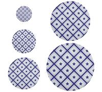 5 coperture elastiche riutilizzabili lavabili in 5 dimensioni coperchi per pane lievitazione naturale per cibo macedonia ecologici blu navy a quadri stelle plaid