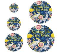 5 coperture elastiche riutilizzabili per ciotole elastiche in 5 dimensioni per conservare alimenti, frutta, avanzi vintage come vino fine, stile Henri, frutta animale colorato
