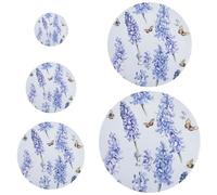 5 coperture per alimenti da esterno Giacinti naturali Fiori floreali blu riutilizzabili in 5 dimensioni Coperture per ciotole per pane Lievito naturale Coperchi per alimenti Macedonia di frutta