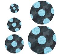 5 coperture per alimenti riutilizzabili elasticizzate in 5 dimensioni per la conservazione degli alimenti, per la lievitazione di cibo, frutta, avanzi di palline dei cartoni animati, blu mimetico