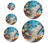 5 coperture per ciotole 3D Creative Floor Painting Ocean Underwater elastico in 5 dimensioni coperture per alimenti per frutta cibo avanzi pasta pane prova