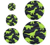 5 coperture per ciotole riutilizzabili elastiche in 5 dimensioni, coperchi per pane, lievito naturale, per frutta, cibo, avanzi, impasto, pane a prova di fluorescenza, verde dinosauro nero