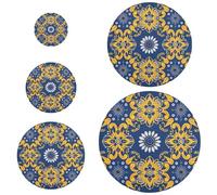 5 coperture per ciotole riutilizzabili giallo blu fantasia floreale bohémien riutilizzabili in 5 dimensioni coperchi per pane lievitazione cibo frutta avanzi