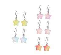 5 coppie adorabili orecchini a forma di stella di simpatici pendenti auricolari a colori per feste e indossano quotidianamente il materiale adatto alla pelle un unico idea di presente per gli amici