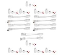 5 coppie di splitter adattatore POE Ethernet, iniettore POE impermeabile DC12V per telecamera IP, splitter POE plug and play con erogazione di energia stabile per sistemi di sorveg (Bianca)