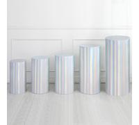 5 copri supporti spandex, argento, per foil