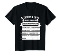 5 Cose Che Amo Quasi Quanto i Bambini degli Stormtroopers Maglietta